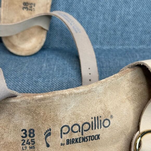 Birkenstock Women’s Papllio Soley Sandcastle Nubuck Wedge Sandals size 7 - Picture 6 of 8